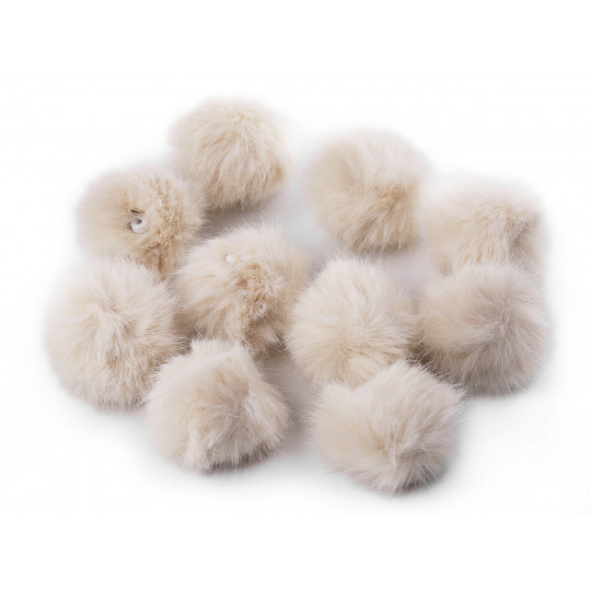 Pompon din blană cu buclă Ø3,5 cm | Mimib