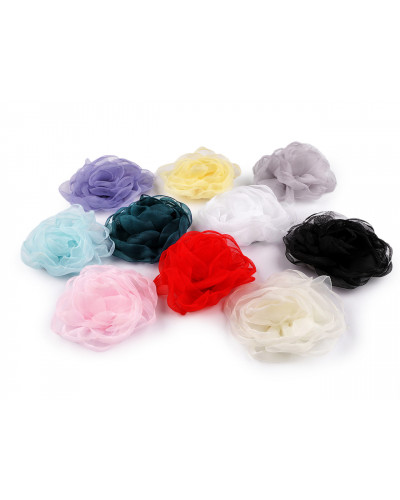 Floare de trandafir din organza Ø8 cm | Mimib