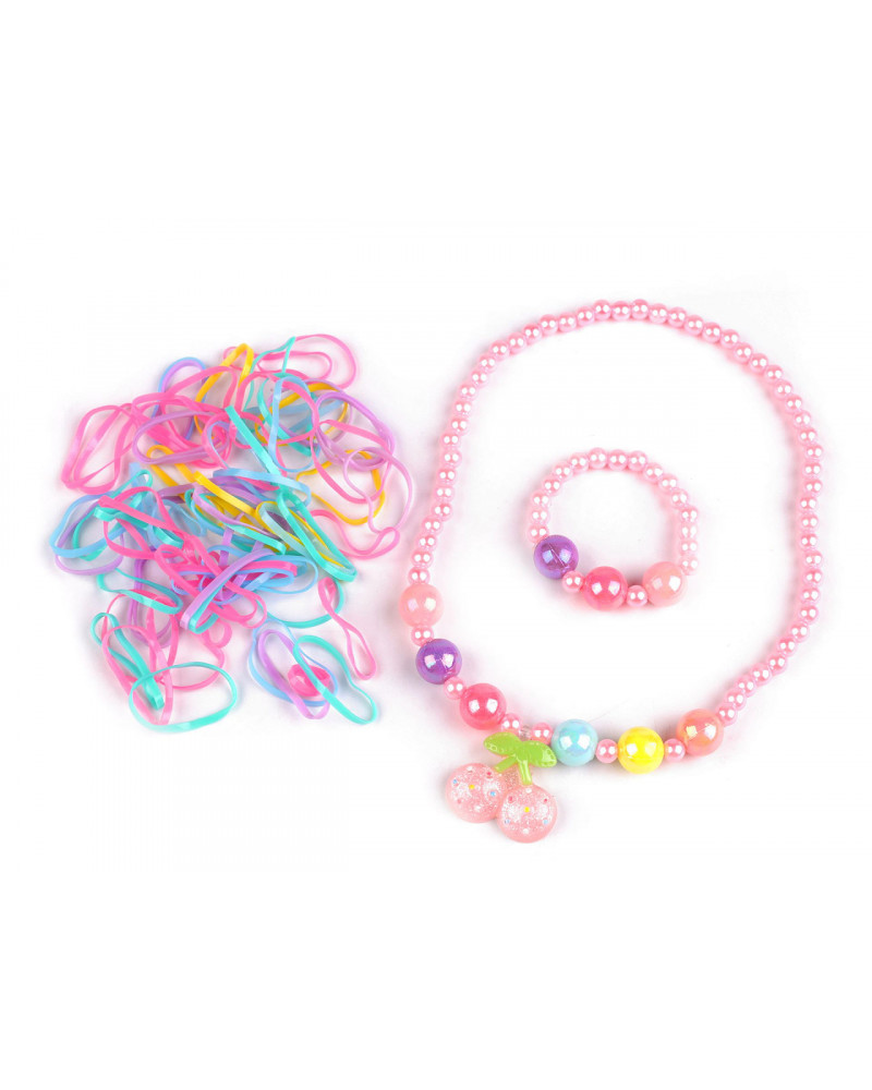 Set de bijuterii pentru copii colier, bratara, elastice | Mimib Set de bijuterii pentru copii colier, bratara, elastice | Mimib