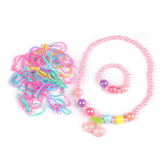 Set de bijuterii pentru copii colier, bratara, elastice | Mimib