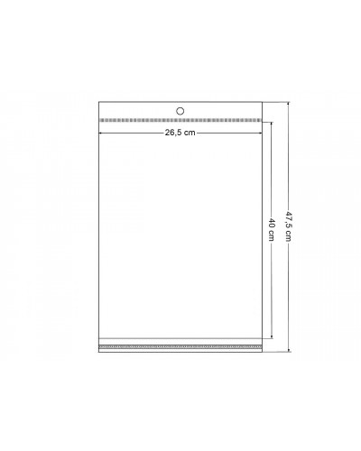 Pungi cu clapetă adezivă și agățătoare 26,5x40 cm | Mimib