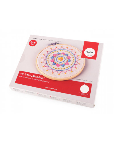 Kit de broderie cu motiv preimprimat, mandala | Mimib