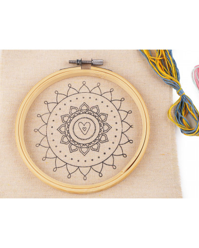 Kit de broderie cu motiv preimprimat, mandala | Mimib