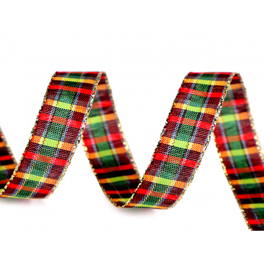 Panglica in carouri cu lurex latime 15 mm | Mimib