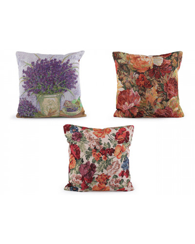 Fata de perna goblen lavanda, flori 45x45 cm | Mimib