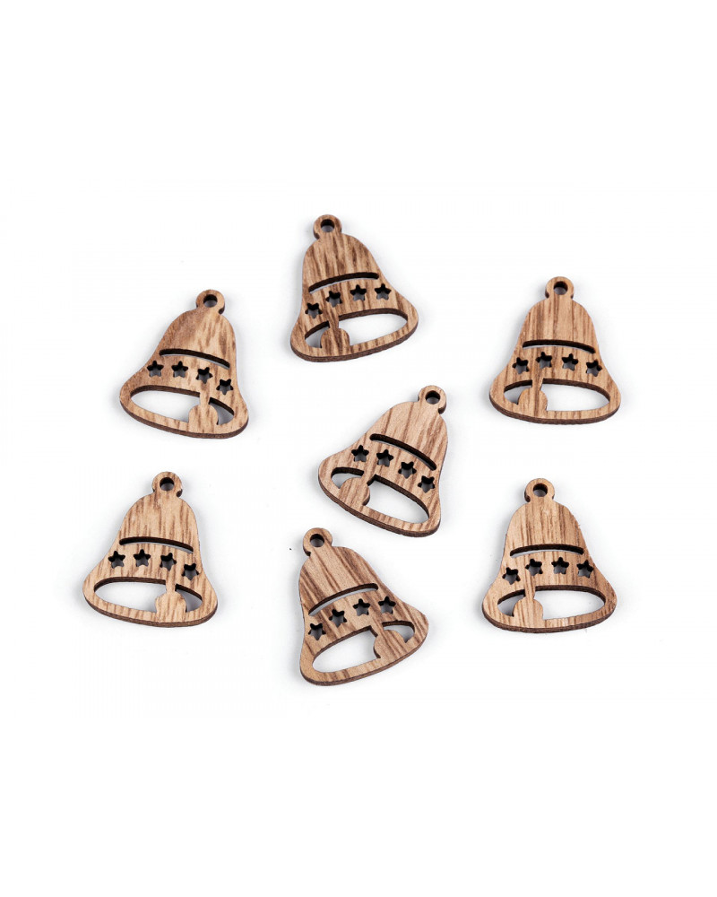Decoratiuni din lemn , stea, clopot - 10 buc. | Mimib