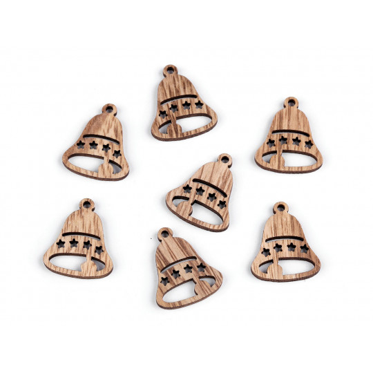 Decoratiuni din lemn , stea, clopot - 10 buc. | Mimib