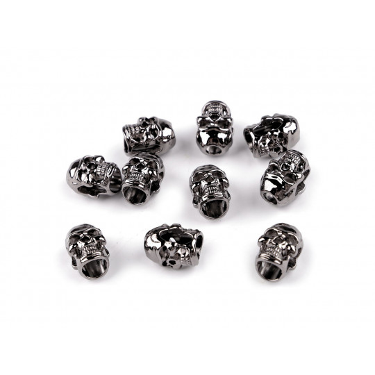 Capat de snur metalic Ø4 mm / ornament craniu - 2 buc. | Mimib