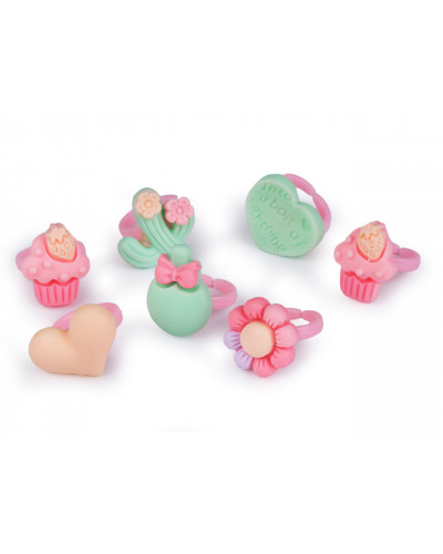 Set de inele pentru copii in cutie, pisica, floare - 1 cutie | Mimib