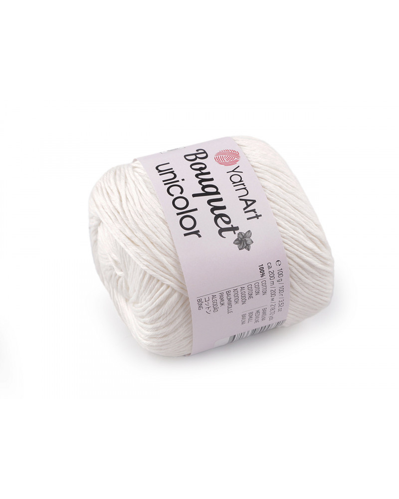 Fire de tricotat bumbac Bouquet Unicolor 100 g - 1 buc. | Mimib