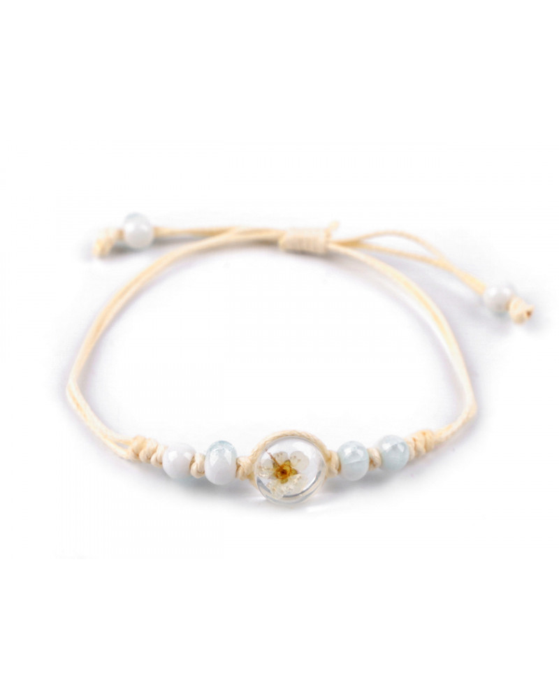 Brățară Shamballa cu mărgele și floare - 1 buc. | Mimib
