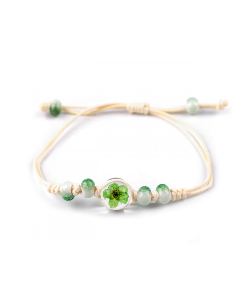Brățară Shamballa cu mărgele și floare - 1 buc. | Mimib