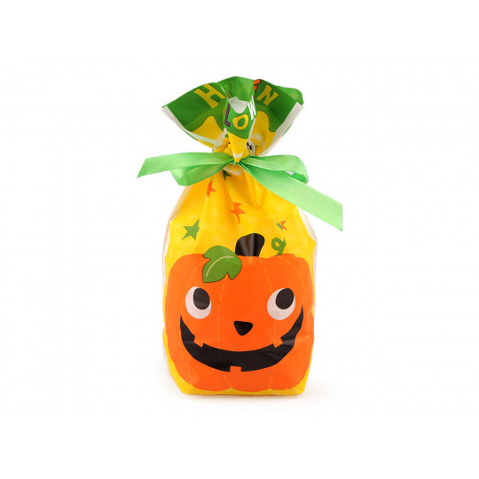 Punga produse alimentare cu panglică din satin Halloween 15x22,5 cm - 5 buc. | Mimib