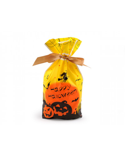 Punga produse alimentare cu panglică din satin Halloween 15x22,5 cm - 5 buc. | Mimib