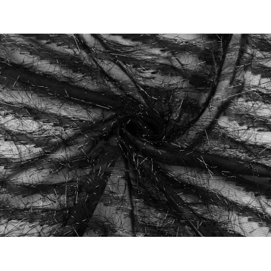 Șifon cu fir decorativ cu efect metalic - 1 m | Mimib