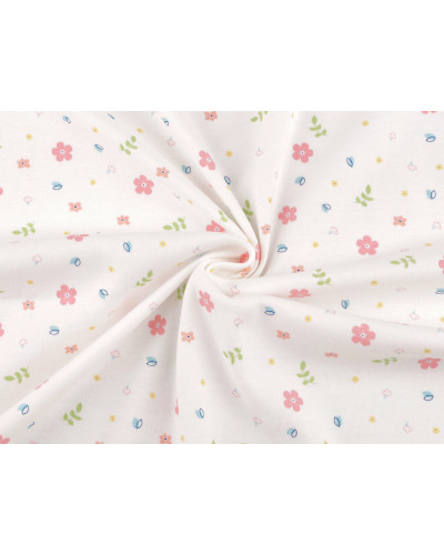 Tricot din bumbac cu flori - 1 m | Mimib