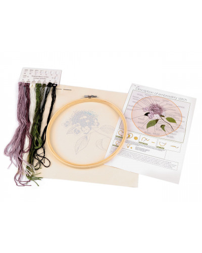 Set de broderie cu motiv preimprimat, plante, ierburi - 1 set | Mimib