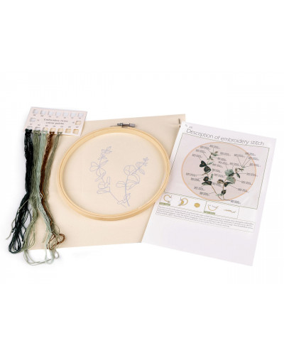 Set de broderie cu motiv preimprimat, plante, ierburi - 1 set | Mimib