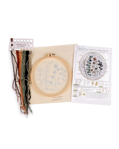 Set de broderie cu motiv preimprimat, plante, ierburi - 1 set | Mimib