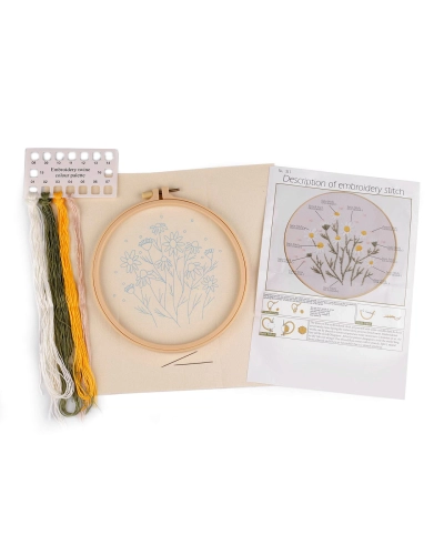 Set de broderie cu motiv preimprimat, plante, ierburi - 1 set | Mimib