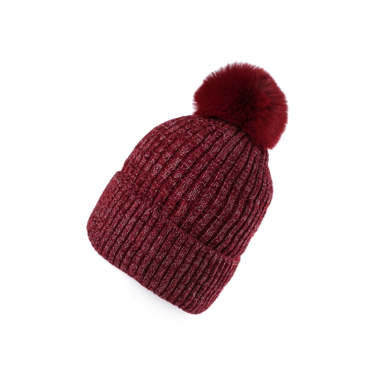 Căciulă de iarnă pentru femei/fete din chenille lurex Emi Ross - 1 buc. | Mimib