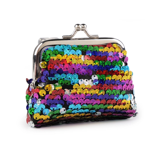 Malá peňaženka / mincovka s meniacimi flitrami - 1 ks | Mimib