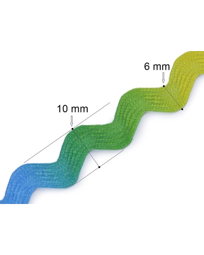 Bandă zig-zag curcubeu, lățime 6 mm - 1 m | Mimib