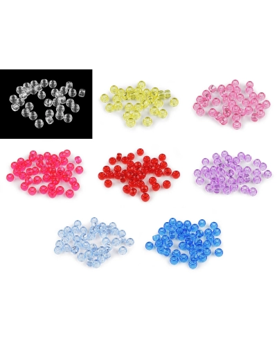 Mărgele din plastic cu gaură mare 9x6 mm - 20 g | Mimib