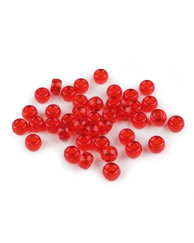 Mărgele din plastic cu gaură mare 9x6 mm - 20 g | Mimib