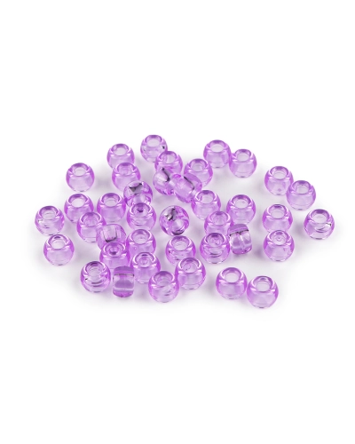 Mărgele din plastic cu gaură mare 9x6 mm - 20 g | Mimib