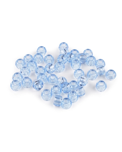 Mărgele din plastic cu gaură mare 9x6 mm - 20 g | Mimib