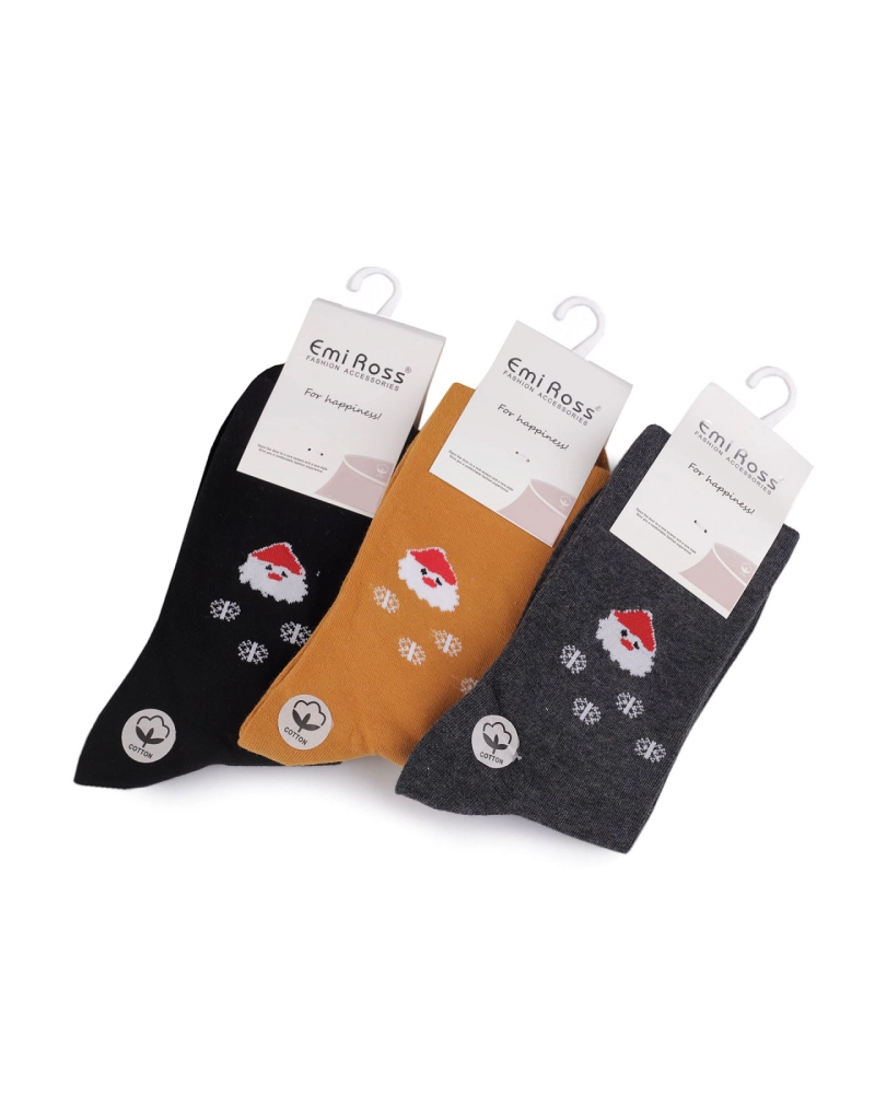 Vianočné dámske bavlnené ponožky Emi Ross - 3 pár | Mimib Vianočné dámske bavlnené ponožky Emi Ross - 3 pár | Mimib