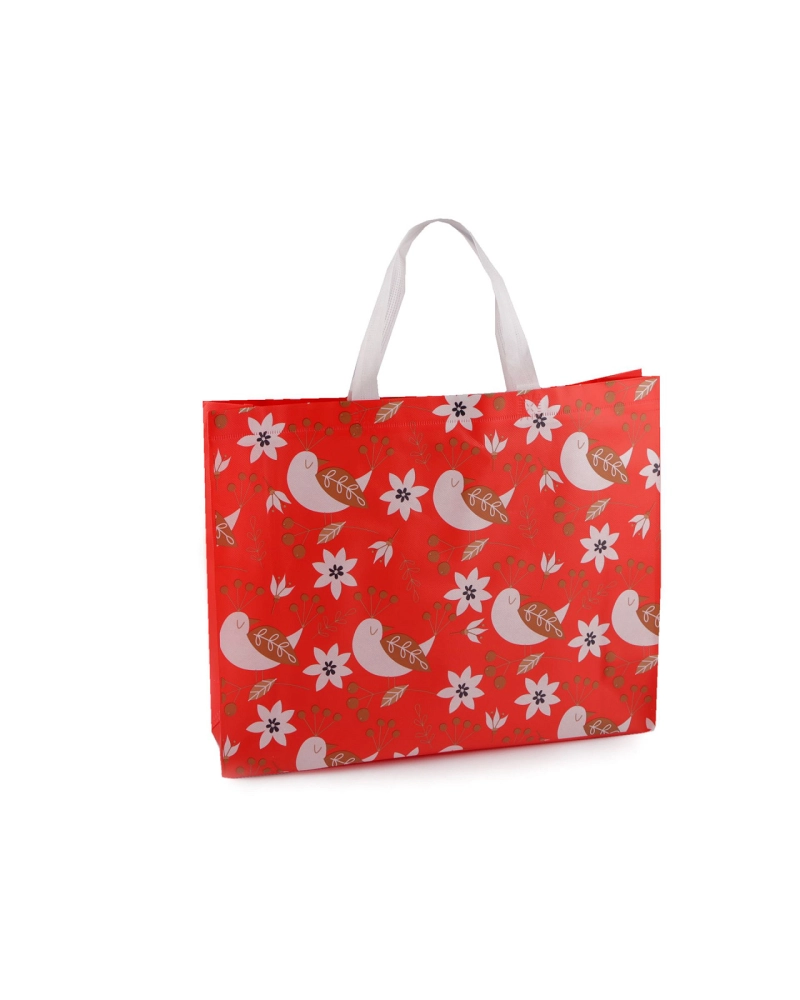 Taška z laminovanej netkanej textílie s vtáčikmi 41x32 cm - 1 ks | Mimib Taška z laminovanej netkanej textílie s vtáčikmi 41x32 cm - 1 ks | Mimib