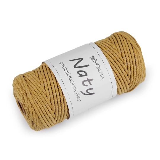 Bavlnená pletacia priadza macrame Naty Ø3 mm rozčesávacia - 1 ks | Mimib
