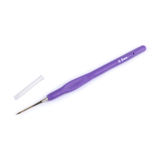 Croșete cu mâner din silicon, vârf auriu - 0,5, 0,6, 0,8, 1, 1.25 - 1 buc. | Mimib