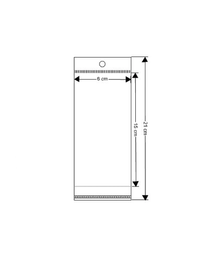 PP vrecko s lepiacou lištou a závesom 6x15 cm - 100 ks | Mimib