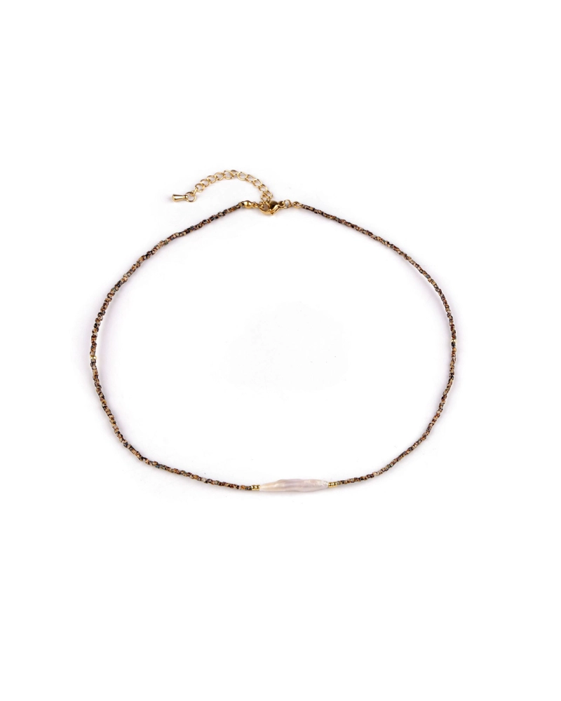 Náhrdelník z japonského rokajlu s riečnou perlou - 1 ks | Mimib