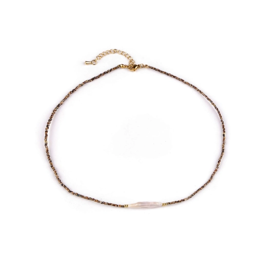 Náhrdelník z japonského rokajlu s riečnou perlou - 1 ks | Mimib