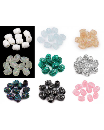 Mărgele ovale cu gaură mare, 13x15 mm | Mimib