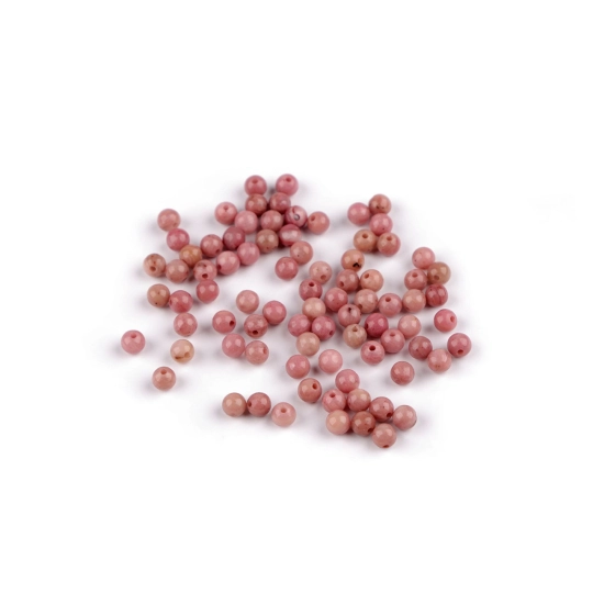 Minerálne korálky Rodonit Ø4 mm - 96 ks | Mimib