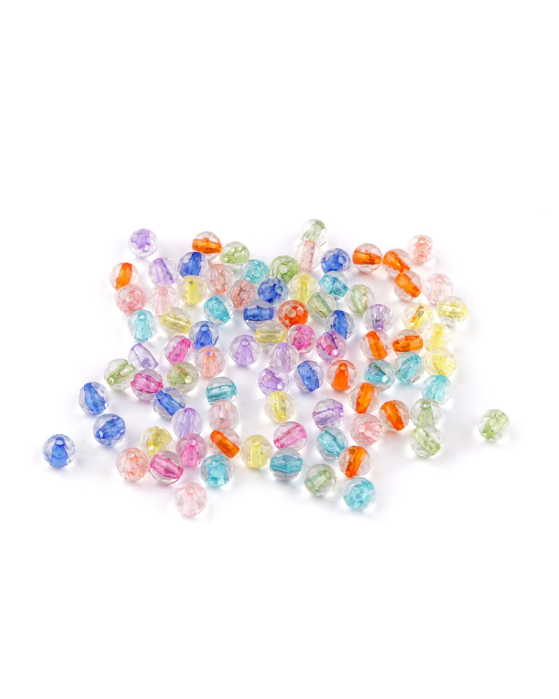 Plastové korálky ploškované, transparentné s farebným prievlakom Ø6 mm, 8 mm - 20 g | Mimib Plastové korálky ploškované, transparentné s farebným prievlakom Ø6 mm, 8 mm - 20 g | Mimib