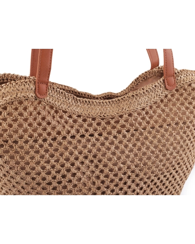 Háčkovavá kabelka z rafie - lyka so zipsom 47x36 cm - 1 ks | Mimib