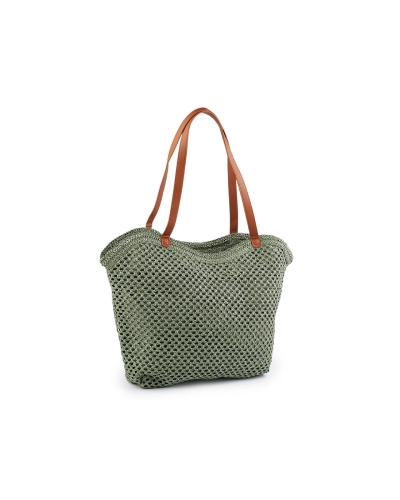 Háčkovavá kabelka z rafie - lyka so zipsom 47x36 cm - 1 ks | Mimib