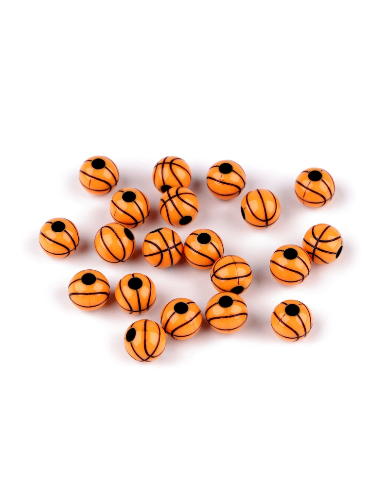Plastové korálky basketbal Ø11 mm - 20 ks | Mimib Plastové korálky basketbal Ø11 mm - 20 ks | Mimib