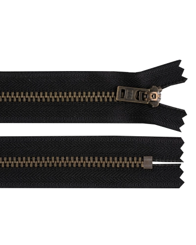 Kovový zips YKK No 5 dĺžka 18 cm staromosadzný (jeansový) - 1 ks | Mimib