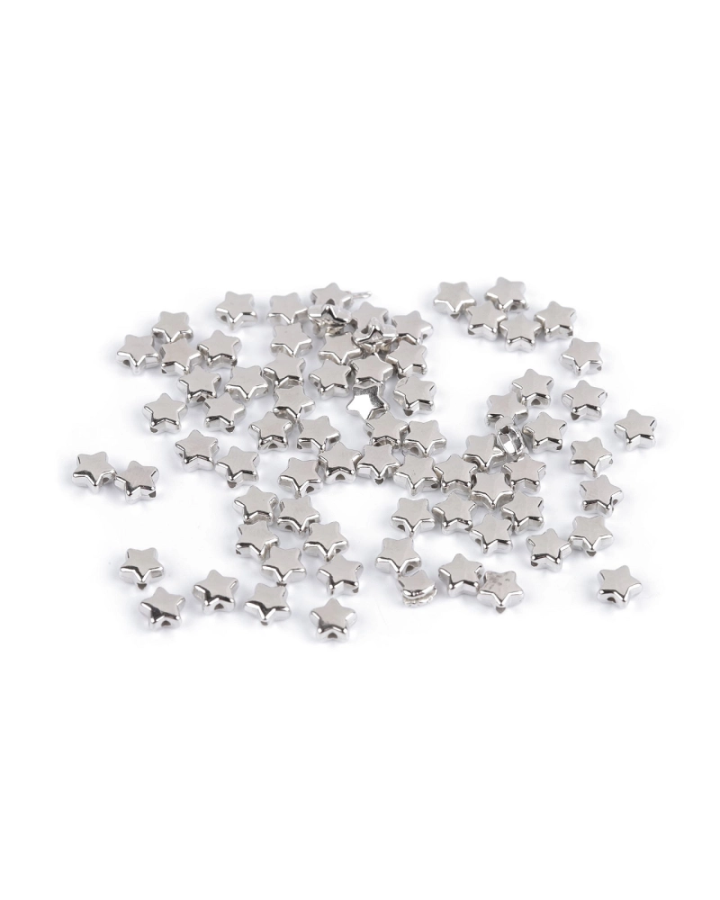 Plastové korálky mini hviezdičky, srdiečka, kocky metalické - 10 g | Mimib Plastové korálky mini hviezdičky, srdiečka, kocky metalické - 10 g | Mimib