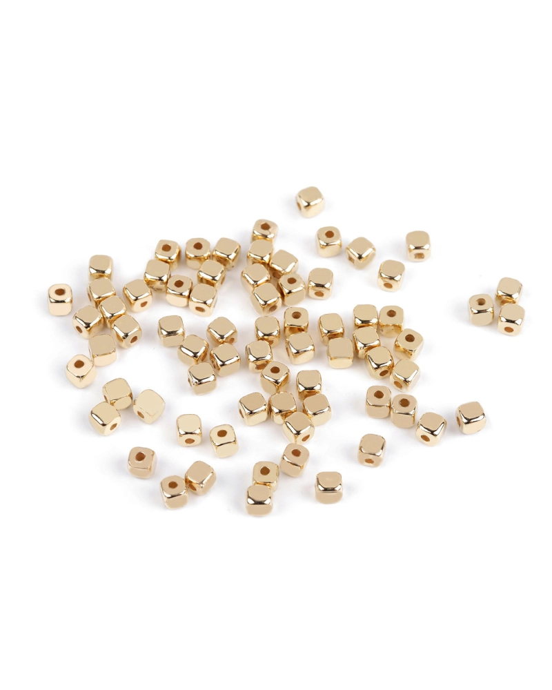 Plastové korálky mini hviezdičky, srdiečka, kocky metalické - 10 g | Mimib