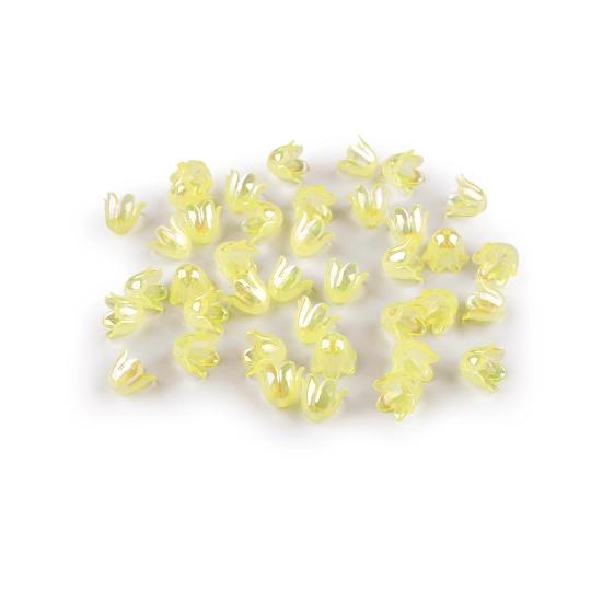 Plastové korálky zvonček / sukienka s AB efektom 9x11 mm - 10 g | Mimib