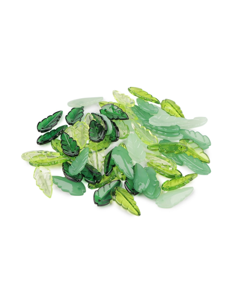 Plastové korálky lístočky - 20 g | Mimib Plastové korálky lístočky - 20 g | Mimib