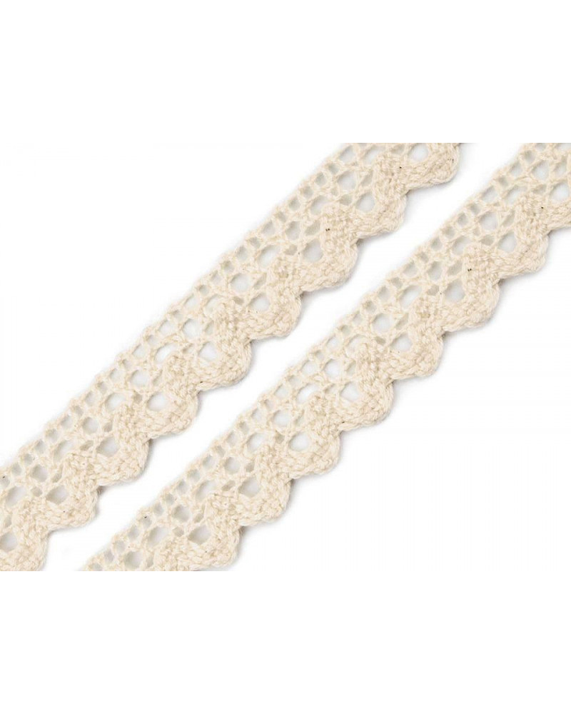 Dantelă bumbac croşetată, lățime 15 mm | Mimib Dantelă bumbac croşetată, lățime 15 mm | Mimib